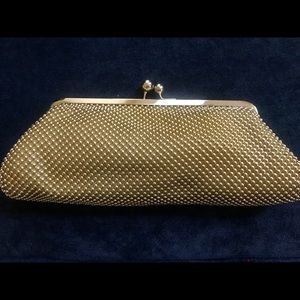 Gold beaded clutch